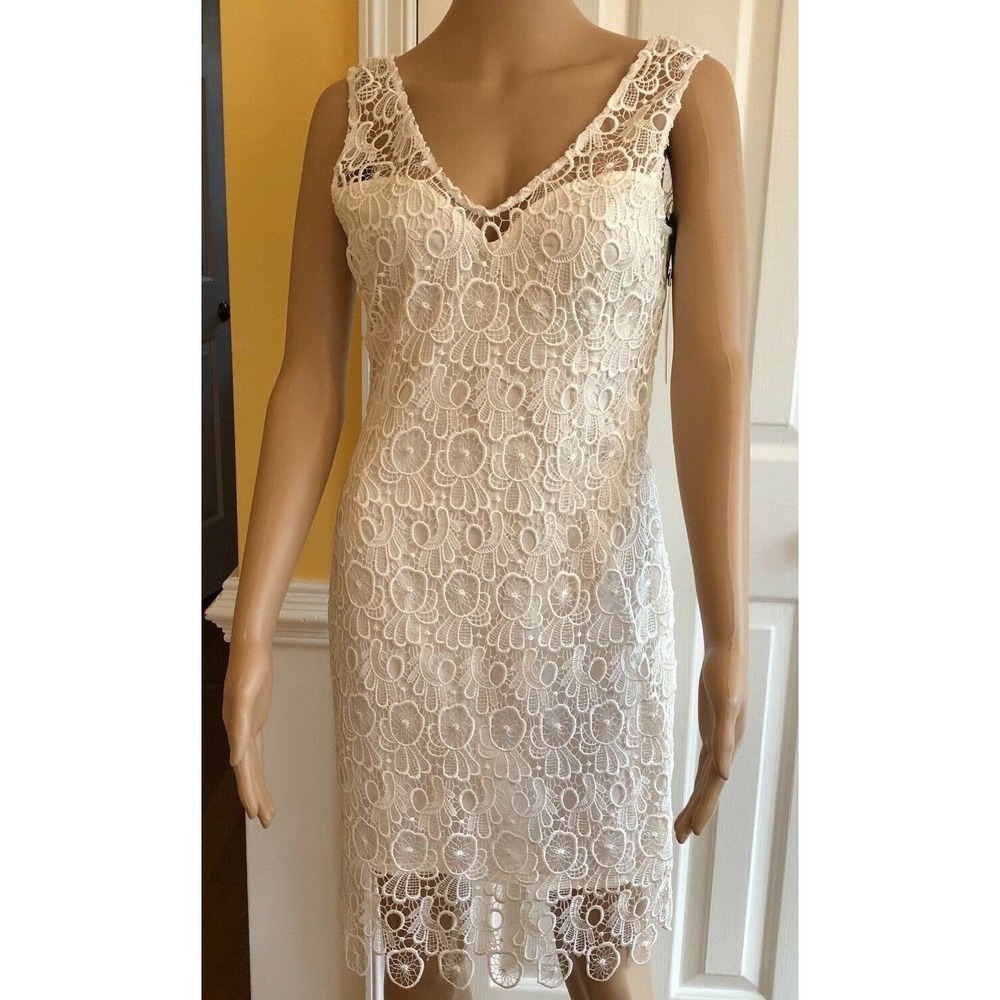 BB Dakota Dress Womens 8 Allium Lace Ivory White Wedding Party Romantic NEW